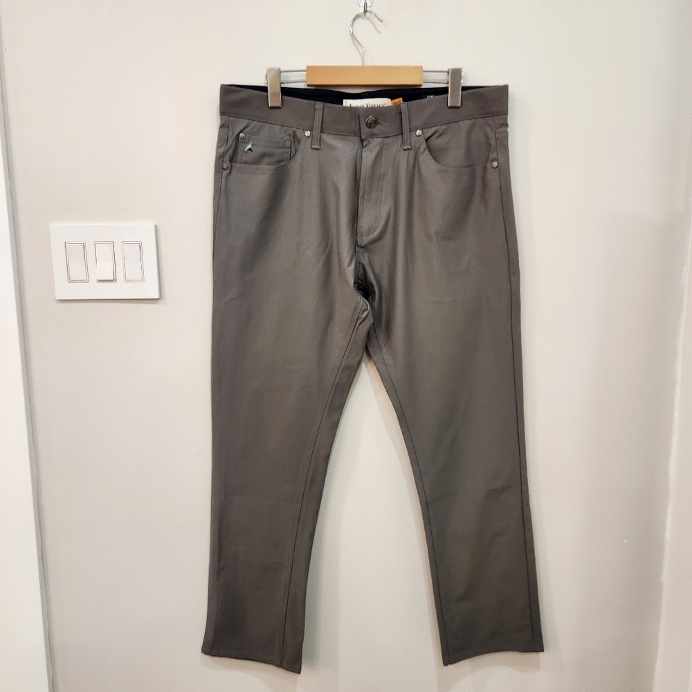 Tailor Vintage Pants Mens 36x30 Gray Luxe Performance New Canaan Golf Casual*